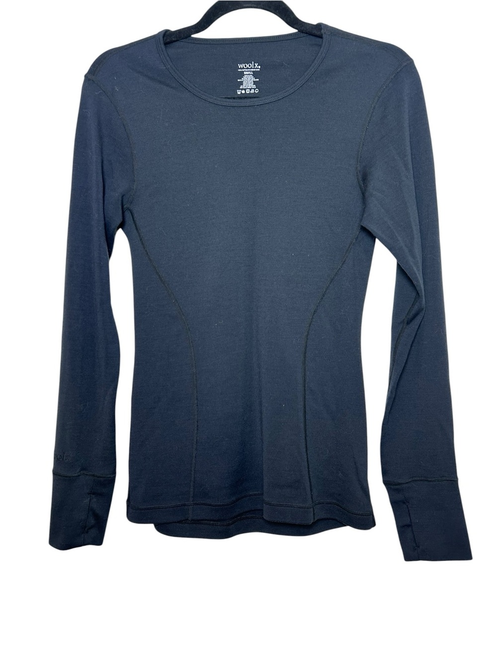 WoolX black Long Sleeve Top COLD WEATHER Australian wool top size small